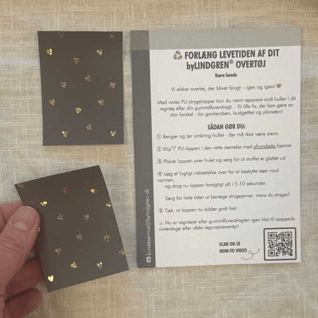 PU Strygelapper - Golden Hazel Glittery Heart AOP