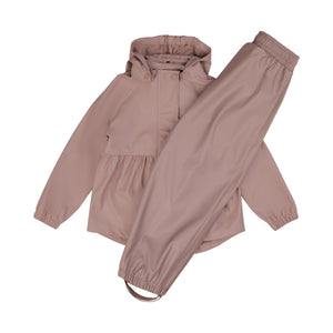 Gunhild PU Regnsæt m. regnbukser - Rose Mist