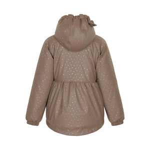 Gunhild Vatteret PU Regnjakke - Golden Hazel Glittery Heart AOP