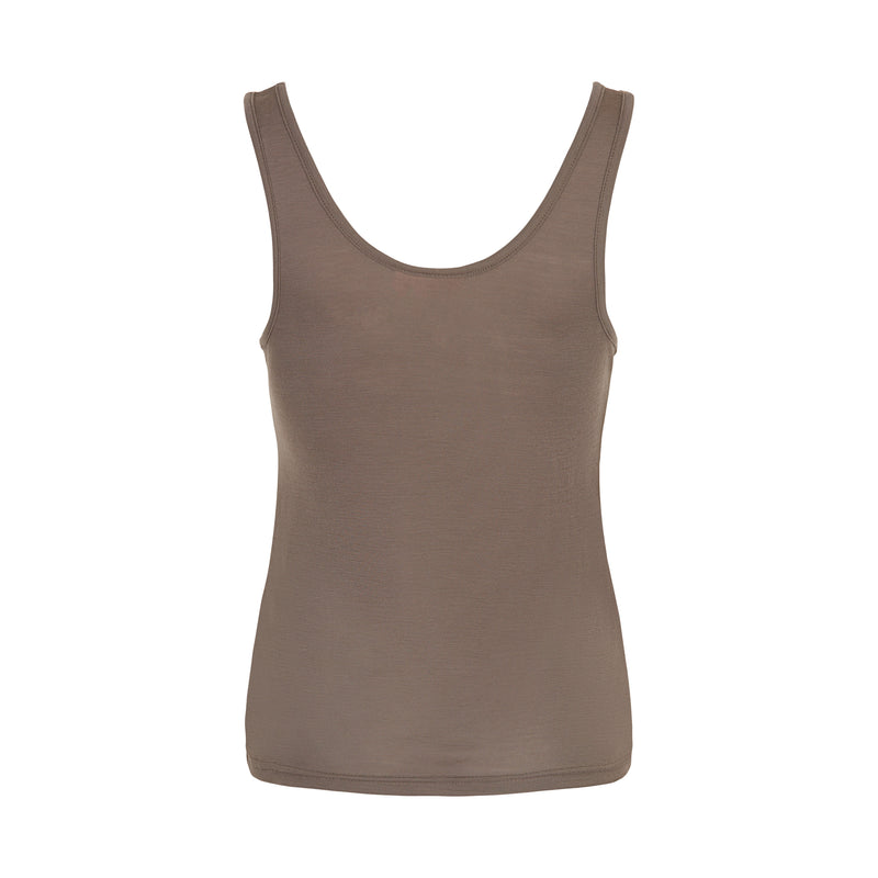 Mrs. Vigdis Wool Tank Top - Brown Melange