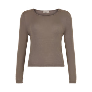 Mrs. Vilja Wool Tee - Brown Melange