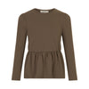 Tora Peplum Bluse - Old Brown