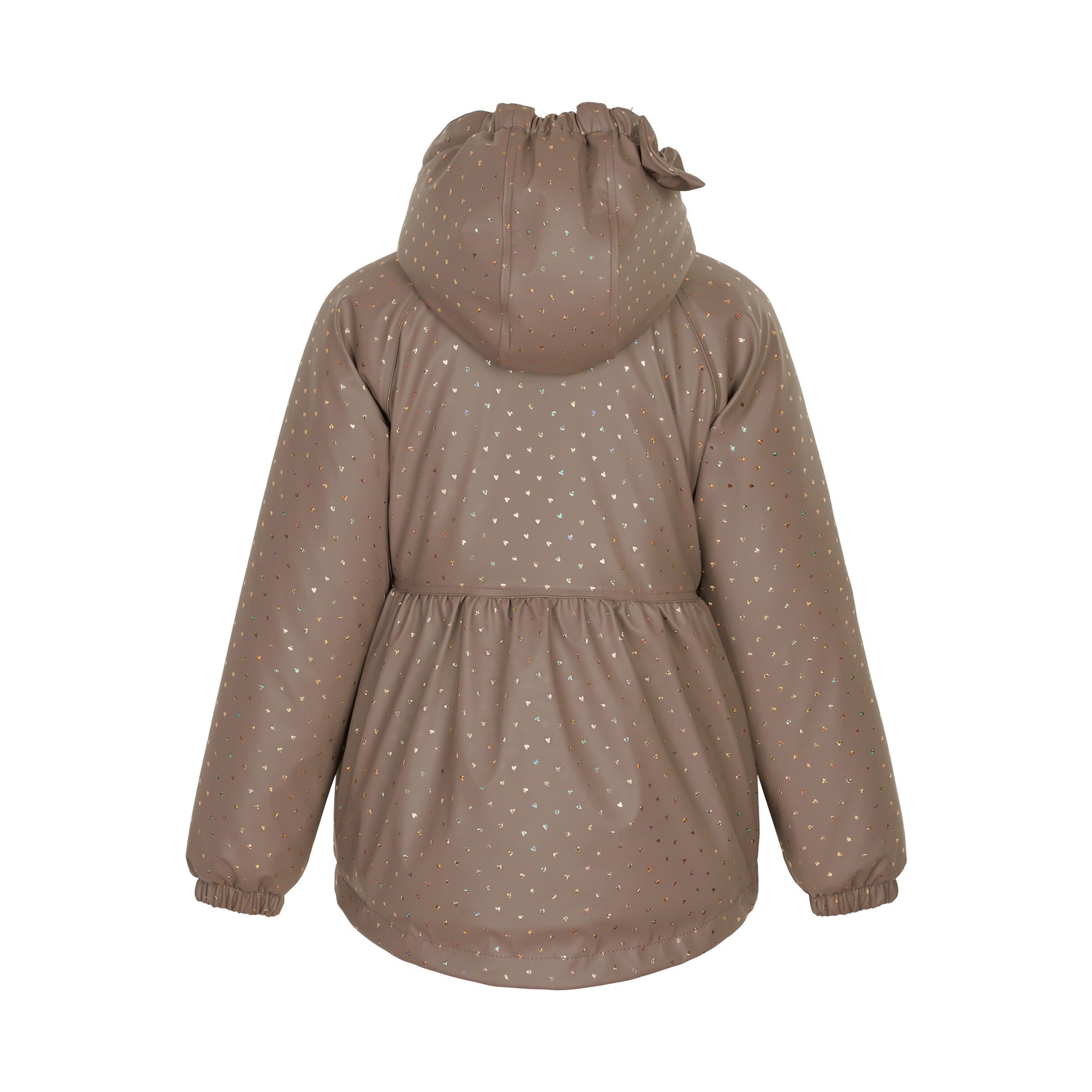 Gunhild Vatteret PU Regnjakke - Golden Hazel Glittery Heart AOP