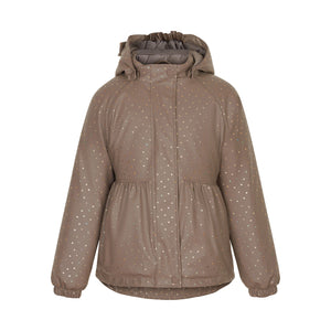 Gunhild Vatteret PU Regnjakke - Golden Hazel Glittery Heart AOP