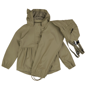 Gunhild PU Regnsæt m. selebukser - Soft Moss