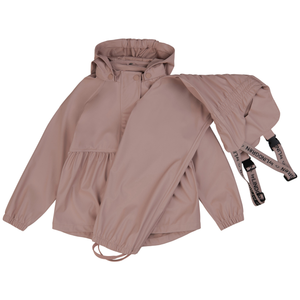 Gunhild PU Regnsæt m. selebukser - Rose Mist