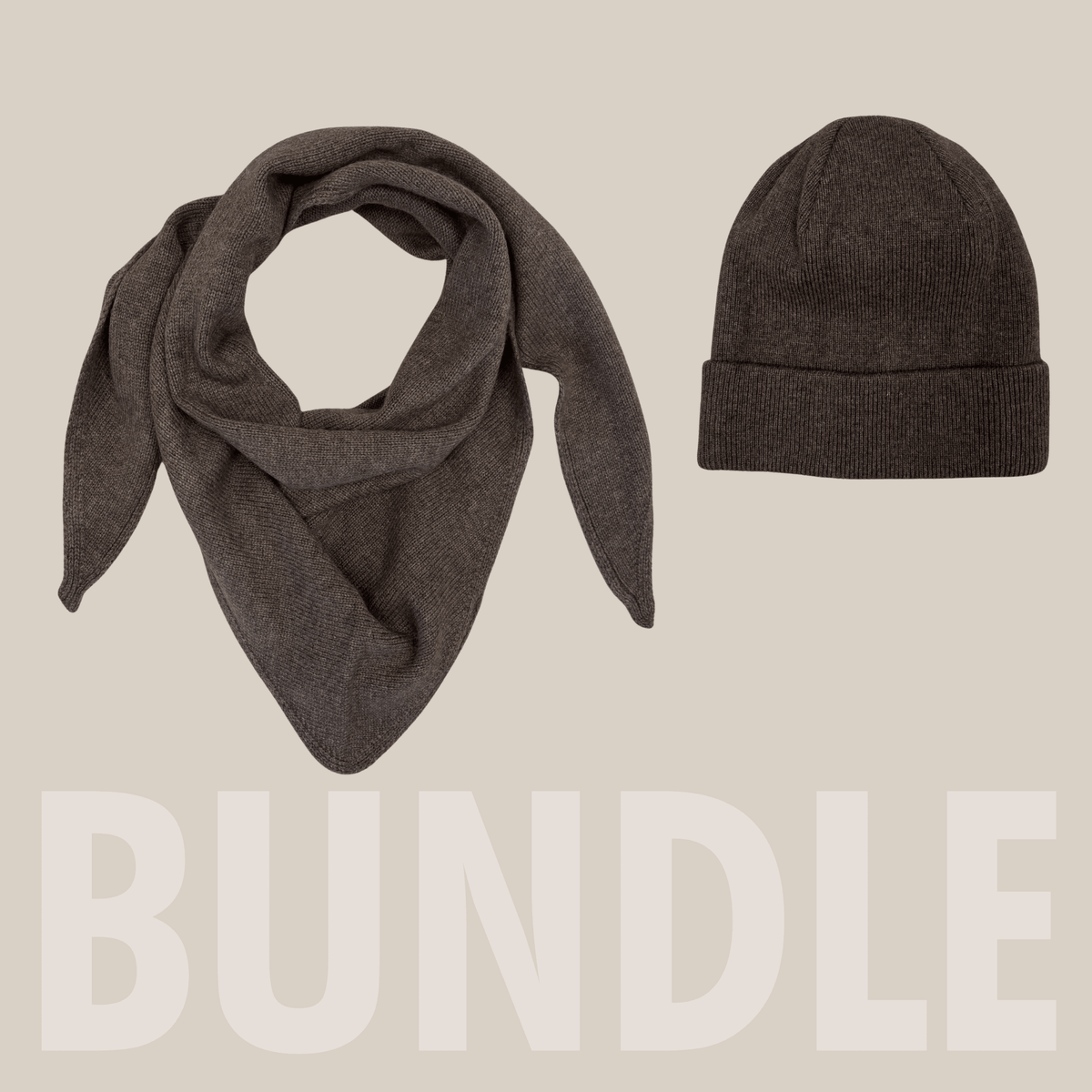 Hue & Tørklæde Bundle ♡ Hazel Brown Melange