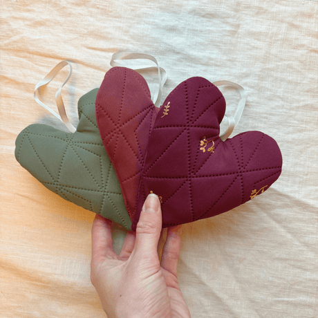 Julehjerte - Pink Shadow w. Gold AOP