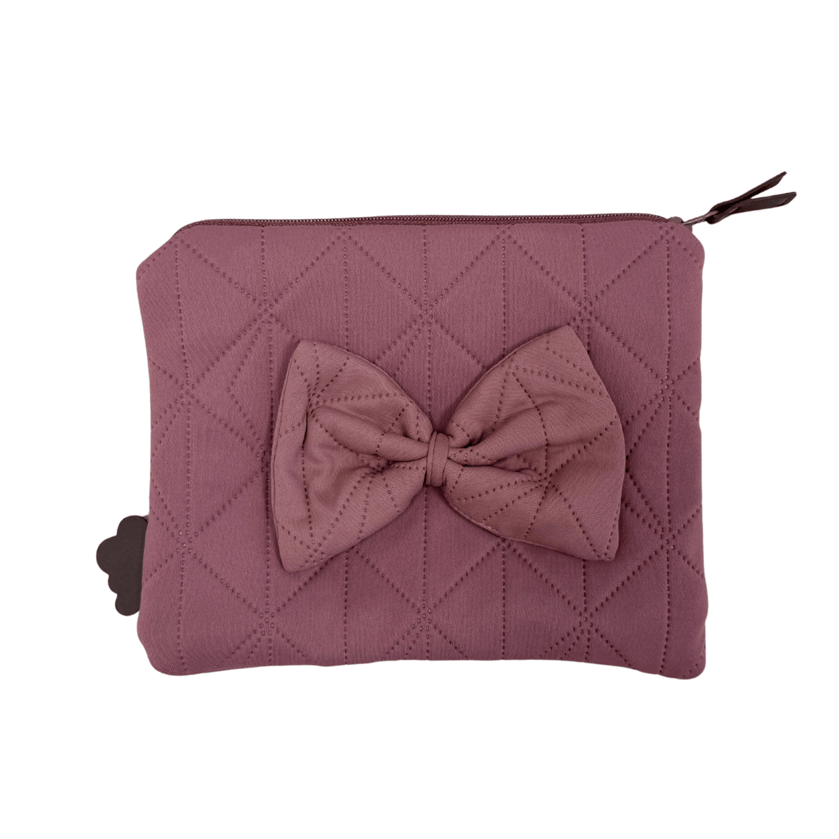 Kosmetikpung/Clutch m. sløjfe - Dark Rose