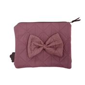 Kosmetikpung/Clutch m. sløjfe - Dark Rose