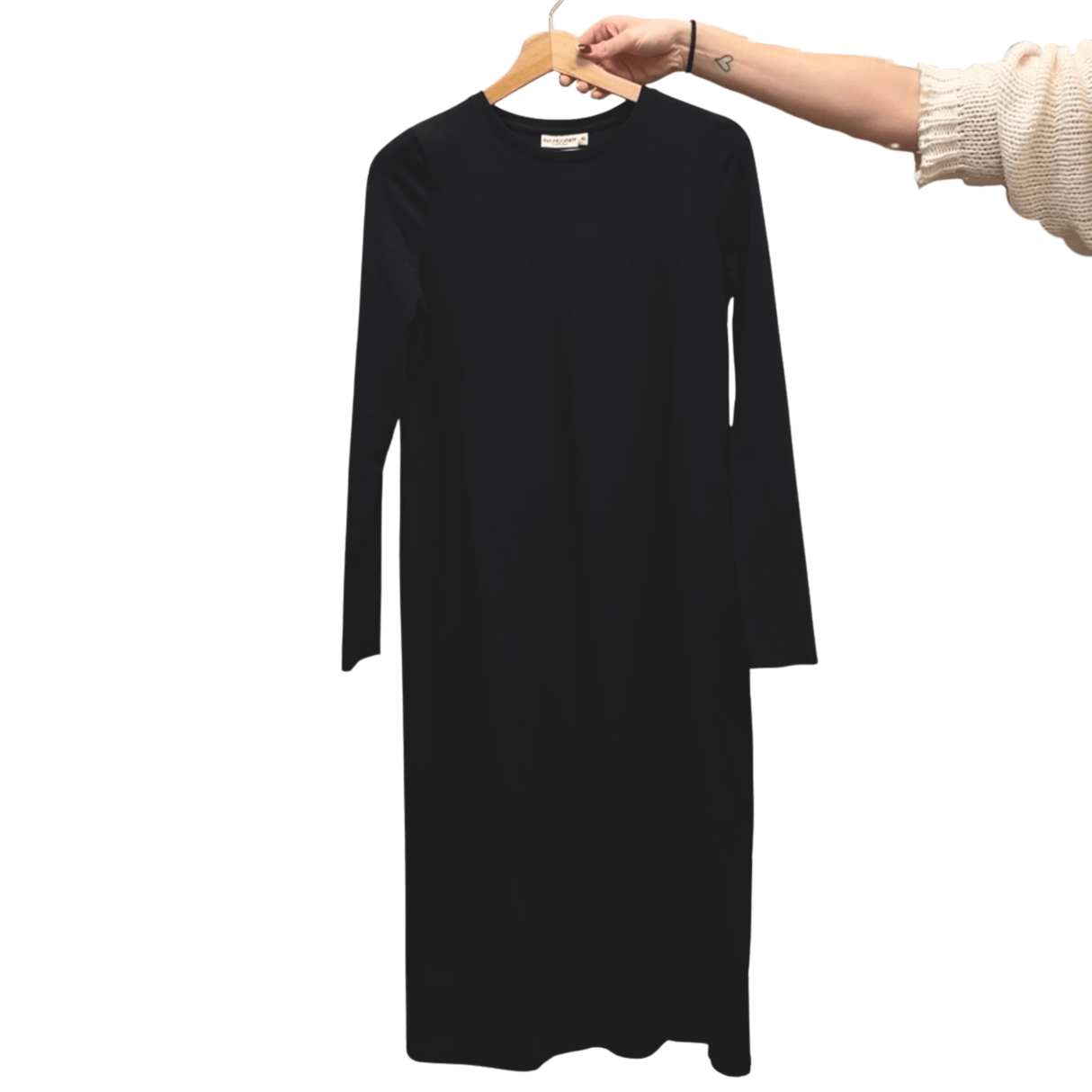 Mrs. Thilde Langærmet T-Shirt Kjole - Black