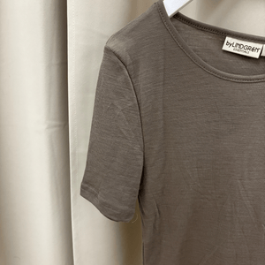 Mrs. Vilja Wool Kortærmet Tee - Brown Melange