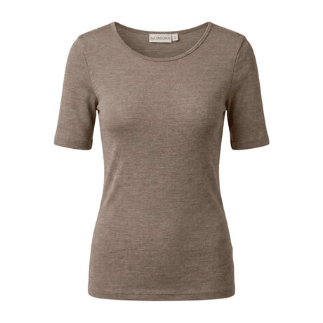Mrs. Vilja Wool Kortærmet Tee - Brown Melange