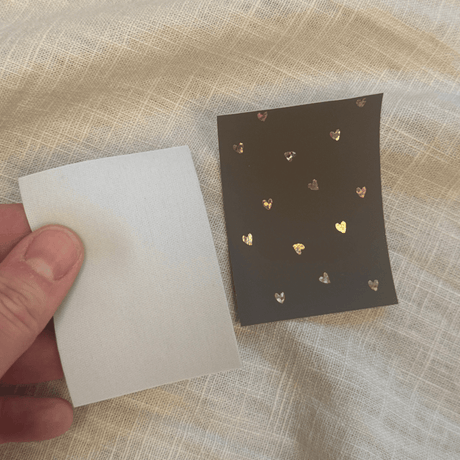 PU Strygelapper - Golden Hazel Glittery Heart AOP