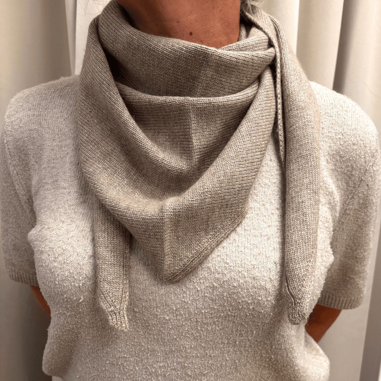 Strikket Tørklæde - Truffle Beige Melange